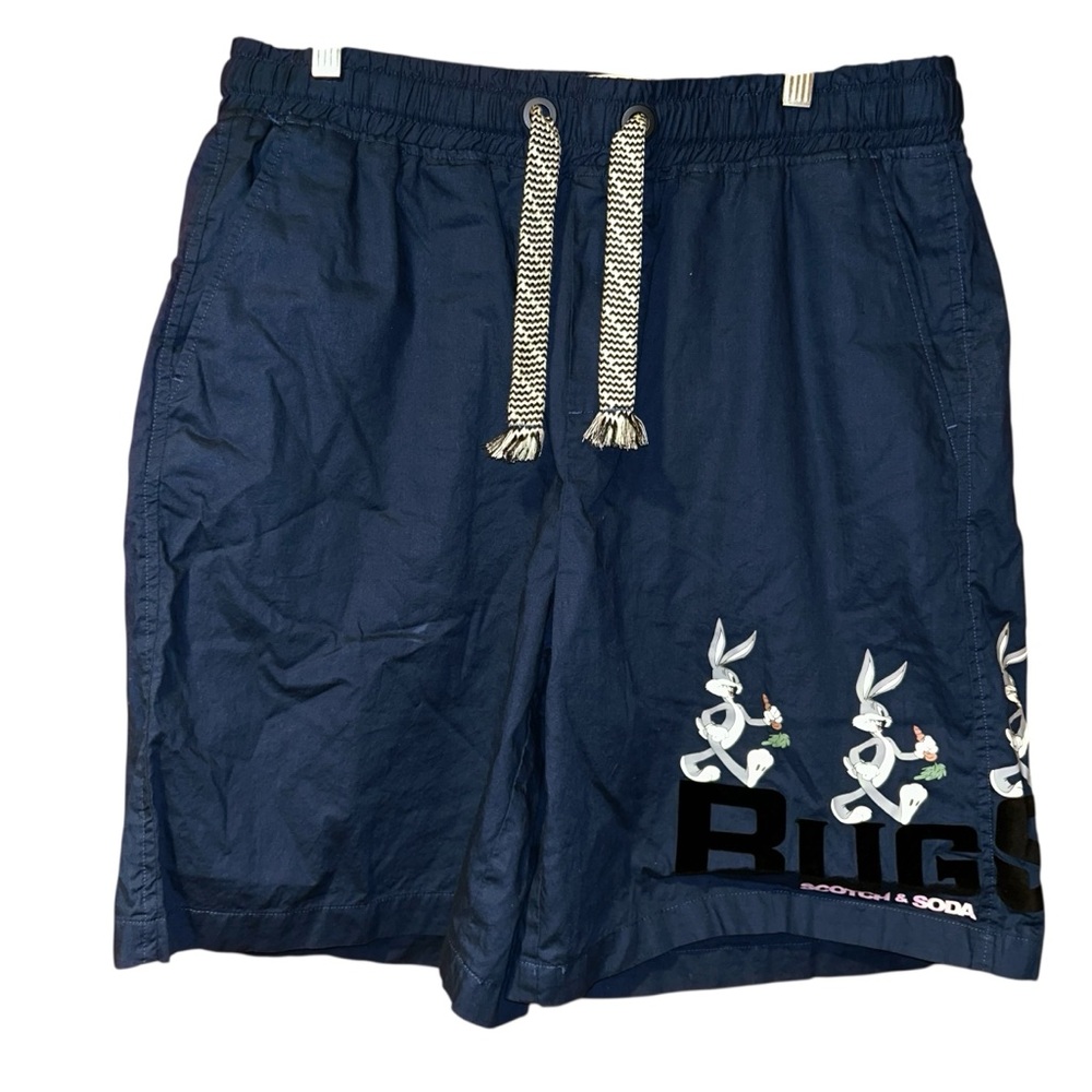 Scotch‎ & Soda Shorts Looney Tunes Bugs Bunny Men’s XL Navy Organic Cotton